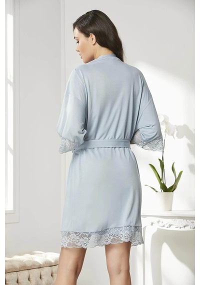 Pierre Cardin Penye Dantelli Gecelik Sabahlık Takım 4020 Mist