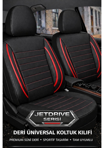 Kia Stonic 2017 Ve Sonrası Uyumlu Jetdrive Serisi Siyah Kırmızı Oto Koltuk Kılıfı