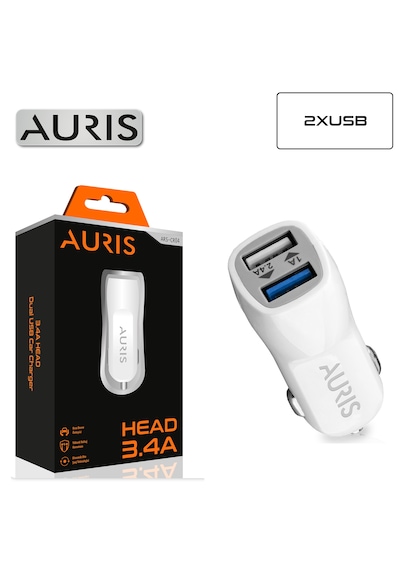 Auris Cr04 3.4a Araç Şarj Cihazi Oto Çakmaklık 2 Port Usb Başlık