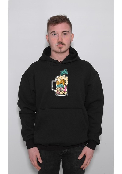 Beer Bira Tatil Deniz Kum Güneş Holiday Sweatshirt Unisex Kapüşonlu Hoodie 001