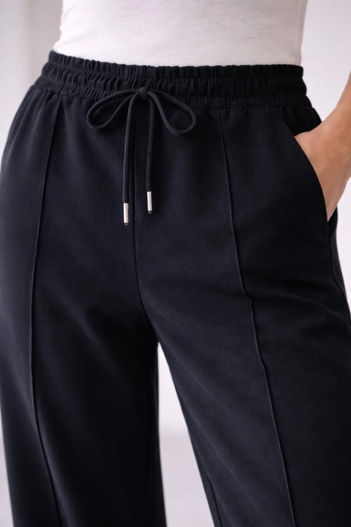 Sıempre Modal Kumaş Şık Relaxed Pantolon Siyah