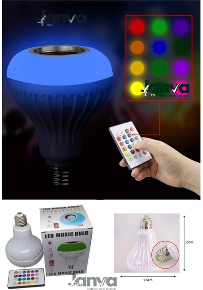 Kumandalı Bluetooth Hoparlörlü Akıllı Rgb Ledli Ampül Müzikli Ampül Ses Bombası