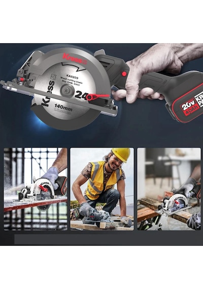 Kress KUE11 20 V 4.0 AH Li-ion Çift Akülü Kömürsüz Daire Testere 140 MM