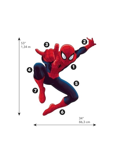 Rmk4831gm Ultimate Spider-man Peel And Stick Duvar Çıkartmaları, Kırmızı, Mavi, Sarı