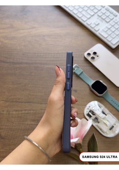 Samsung Galaxy S24 Ultra Uyumlu Süper İnce Mat Ultra Thin Silikon Kılıf Lacivert