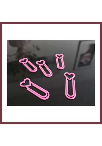Storeşahin 3d Baskı Kalp Figürlü Ataç - 10lu Set - Pembe Shn0720