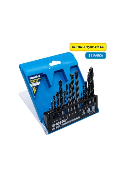 Master 530850 Beton/ahşap/metal Matkap Ucu Seti - 16 Parça