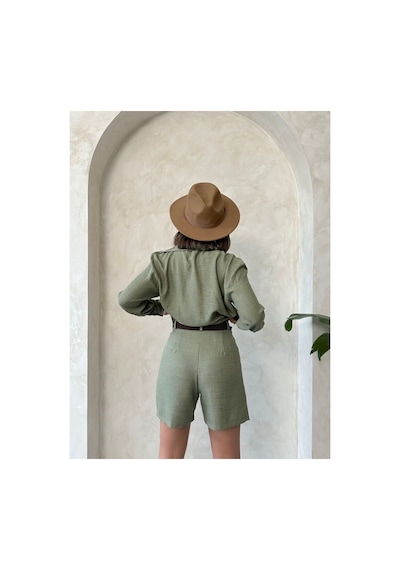 Verymoda Kemerli Şort D2686 Haki