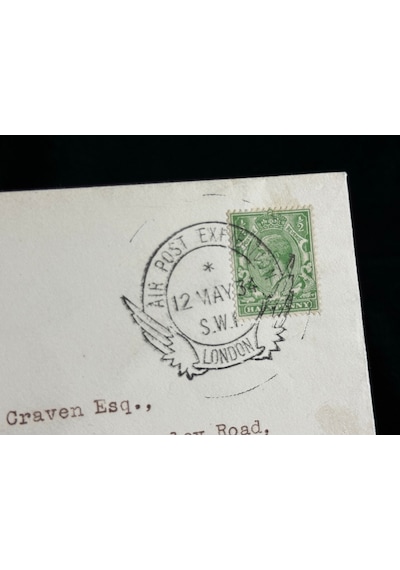 Uçak Postası Air Mail 12 May 1934 Yılı Air Post Exhibition London Özel Gün Damgalı Zarf
