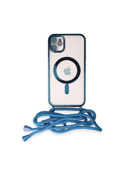 Apple iPhone Uyumlu  11 Uyumlu Kılıf Divo Lazer Askılı Magsafe Kapak - Sierra Blue