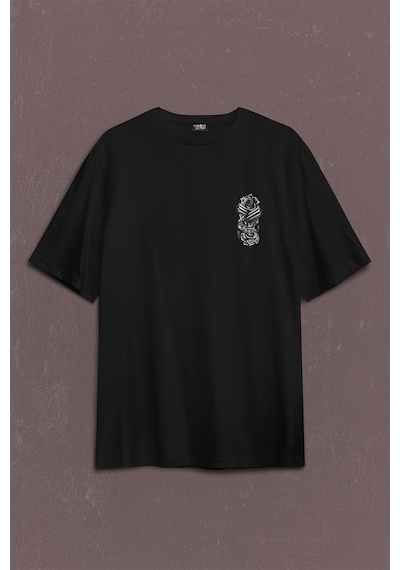 Smith Wesson Revolver Gungs Tabanca Gül Beyaz Sırt Ön Baskılı Oversize Tişört Unisex T-shirt 001