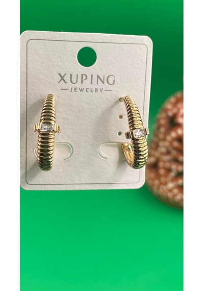 Xuping Rose Gold Uzun Taşlı Kadın Çelik Küpe Gold