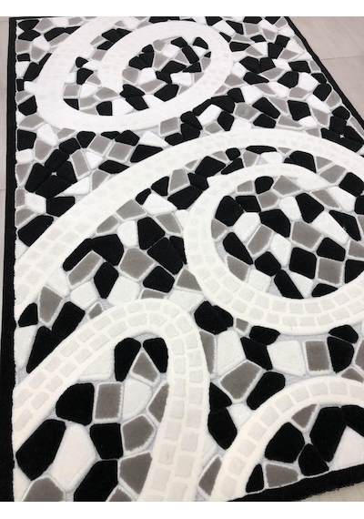 Kaşmir Halı Jade 146X233 Je 0024-03 Siyah Beyaz 4 M2 Halı !