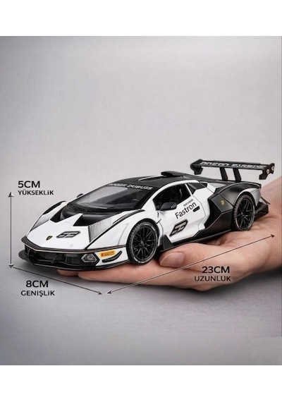 Hobiez World Orjinal 1:24 Lisanslı Çek - Bıraklı Metal Lamborghini Essenza SCV12 Model Araba