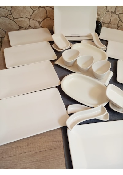Kahvaltı Takımı 12 Kişilik 26 Parça Mat Krem Siera Krem