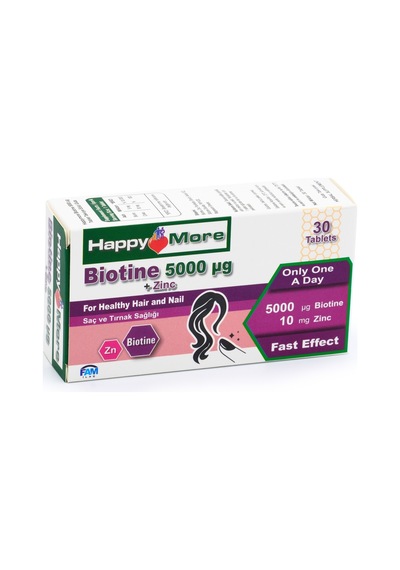 Happymore Biotin Ve Çinko İçeren 30 Tablet Takviye Edici Gıda