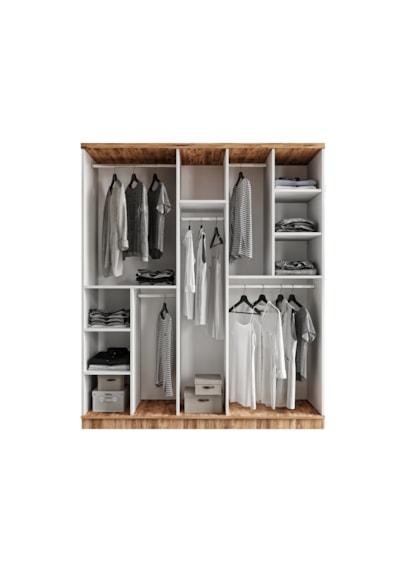 Rosa 5 Kapaklı Komple Mdf Gardırop - Elbise Dolabı