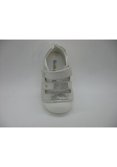 Angelokids Elma Şekeri 01103 Deri Ortopedik Ilk Adım Gümüş Sandalet 19-21 Gümüş