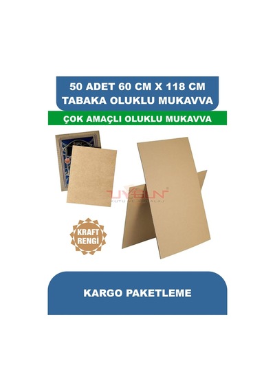 50 Adet 60cm X 118cm Baskısız Tabaka Oluklu Mukavva, Çocuk Etkinlik Kartonu, Maket Kartonu, Kargo Kartonu