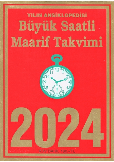 2024 Büyük Saatli Maarif Takvimi ve Arkal Önlü Çift Resimli Poster Özel (Kod:01)