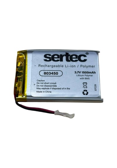 Sertec 803450 3.7v 1500mah Li-polymer Pil Devreli/1.5a Evimdeyokyok
