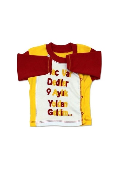 Gülücük Sari Kirmizi Unisex Bebek Sarı Kırmızı 4'lü Taraftar Hastane Çıkış Seti Sarı - Kırmızı
