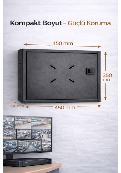 Fury Dvr Nvr Kamera Kayıt Cihazı Kabini 45x35x10 Cm Metal Duvar Tipi Güvenlik Kabini