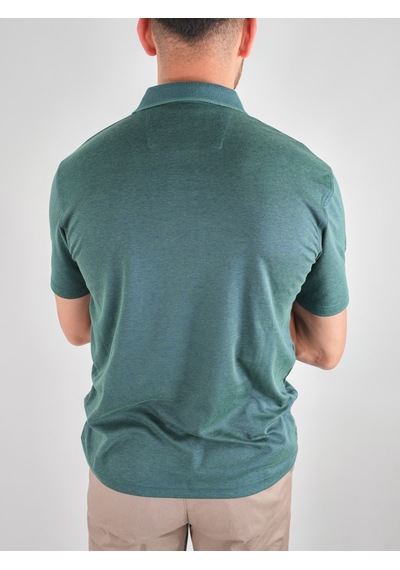 Erkek Yakalı Cepli Penye Yeşil Baba Tshirt