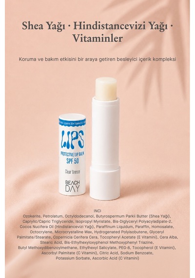 Beach Day Lips Clear Breeze 50f 5g Dudak Koruyucu Sade