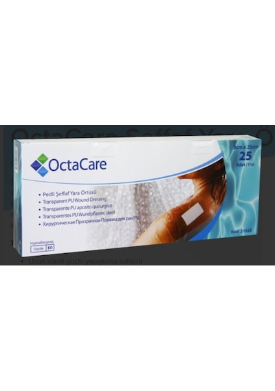 Octacare Şeffaf PU Film Yara Örtüsü 9 x 25 CM 25 Adet