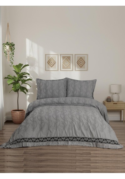 Sara 3 Parça Gri Pike Takımı 240 X 260 Cm Gri