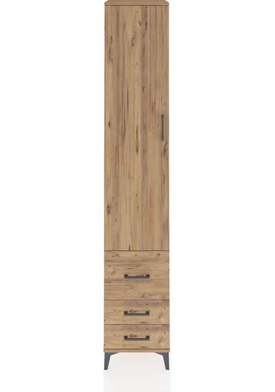 Hyperion Dolap 5 Raflı 3 Çekmeceli Tek Kapaklı 44x44x243 Çam-çam Atlas Çam