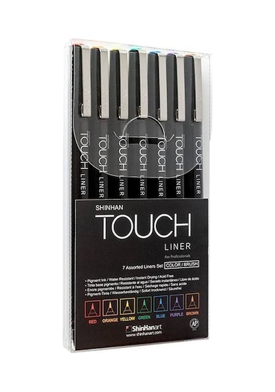 Touch Liner Brush Renkli 7Li Fırça Uçlu Kalem Set Sh4305007