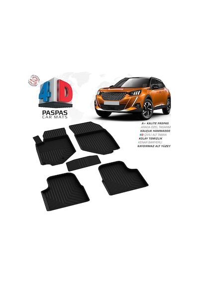 Peugeot 2008 4d Araca Özel Havuzlu Kauçuk Paspas 2019 Ve Üzeri