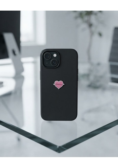 Pembe Kalıp Şekli Telefon Sticker 3d Metal Tasarım, Arka Süs A300149
