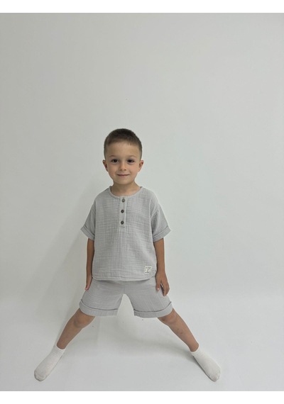 Oliven The Kid Oliventhekid Müslin Unisex Çocuk Takım Gri Gri