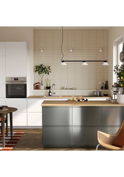 Ikea Voxtorp Süpürgelik, Paslanmaz Çelik Görünümlü, 220x8 Cm