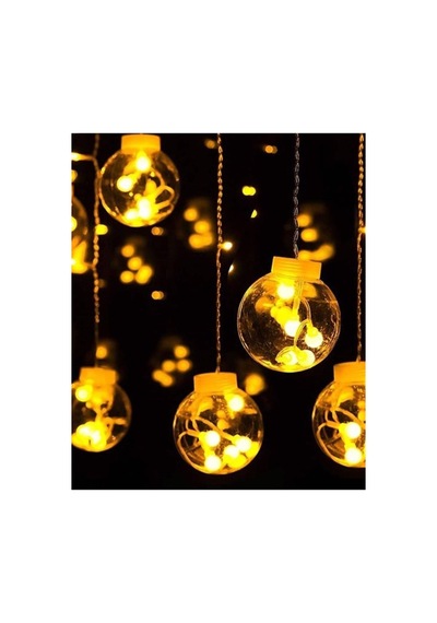 Dekoratif Işıklı Saçaklı Top Perde Led Fişli 8 Fonksiyonlu Günışığı Gün Işığı