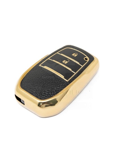 Gma Keys Lüx Toyota Hilux 2023-2024 Yılı Arası 2 Tuşlu Smart Koruma Anahtar Kılıfı Siyah Gold Altın Renk