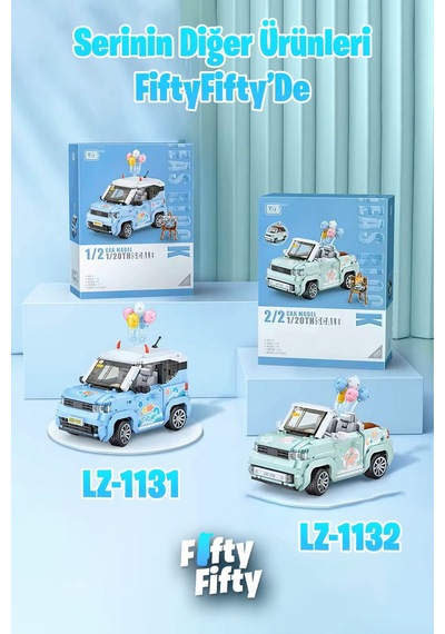 Loz Car Model Serisi Turkuaz Cabrio Araba 779 Parça Oyuncak Yapım Seti Fflz-1132