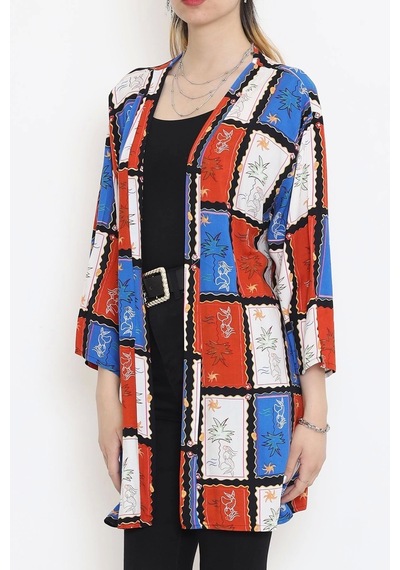 Desenli Kimono Kiremit - 1658.1095. Çok Renkli