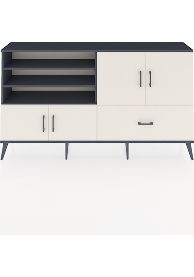 Arges Konsol 5 Raflı Tek Çekmeceli 4 Kapaklı 176x30x99 Antrasit-a Antrasit-aytaşı Arges Konsol 5 Raflı Tek Çekmeceli 4 Kapaklı 176x30x99 Antrasit-a Antrasit-aytaşı