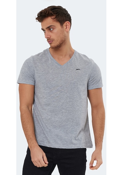 Slazenger RIVALDO Erkek V Yaka Gri Tişört
