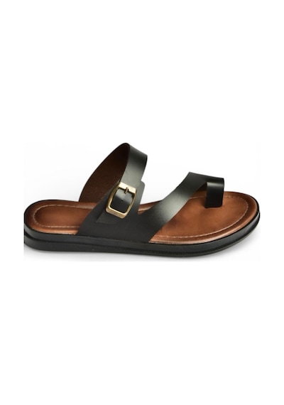Fox Shoes U390959503 Siyah Hakiki Deri Kadın Terlik Siyah