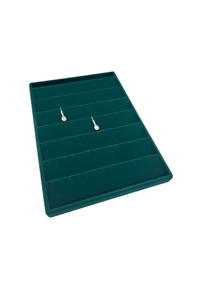Süet Kumaş Yeşil Renk 34/24 Cm Dikine Küpe Standı