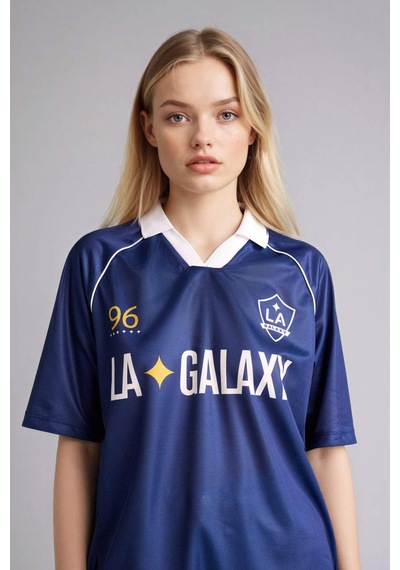 Defacto Mls Oversıze Polo Yaka Tişört G9322ax26spnv131 Lacivert-nv131