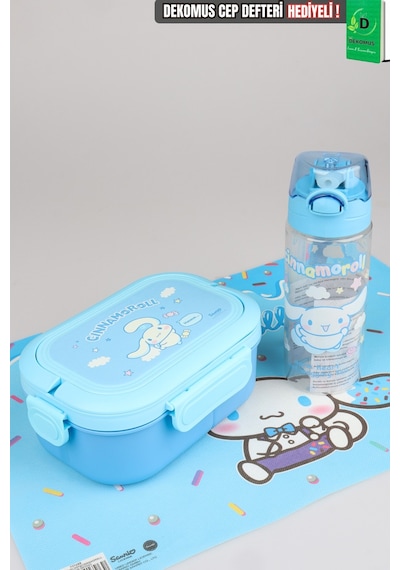 X Dekomus Lisanslı Cinnamoroll 500 Ml Matara,3 Bölmeli Beslenme Kabı,beslenme Örtüsü Seti Diğer