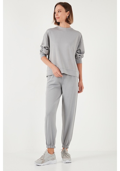 Lela Streç Regular Fit Oysho Kumaş Bayan Eşofman Altı 5865798O Gri