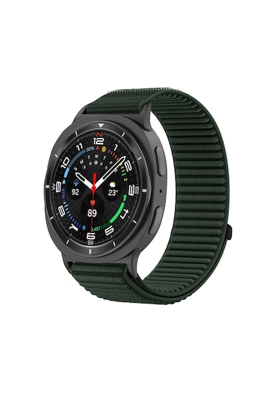Caseonn Samsung Galaxy Watch 9 40mm Kordon Hasır Kumaş Nylon Kayış Koyu Yeşil