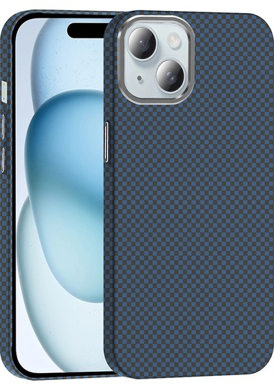 Apple Uyumlu iPhone 15 Kılıf M-safe Şarj Özellikli Karbon Fiber Görünümlü Zore Gros Kapak Çok Renkli